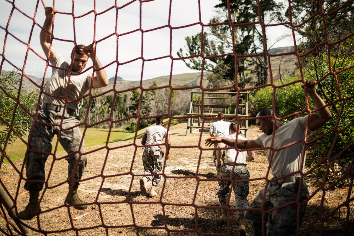 Members of the military training.