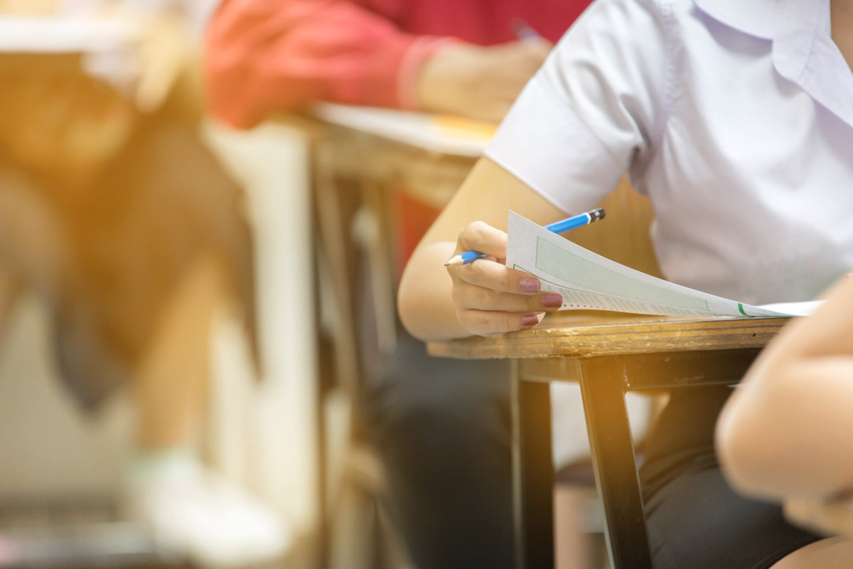 College students in the classroom.