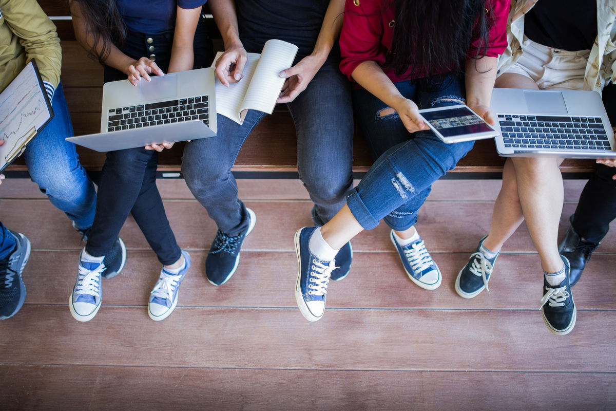 Kids sitting in a school.