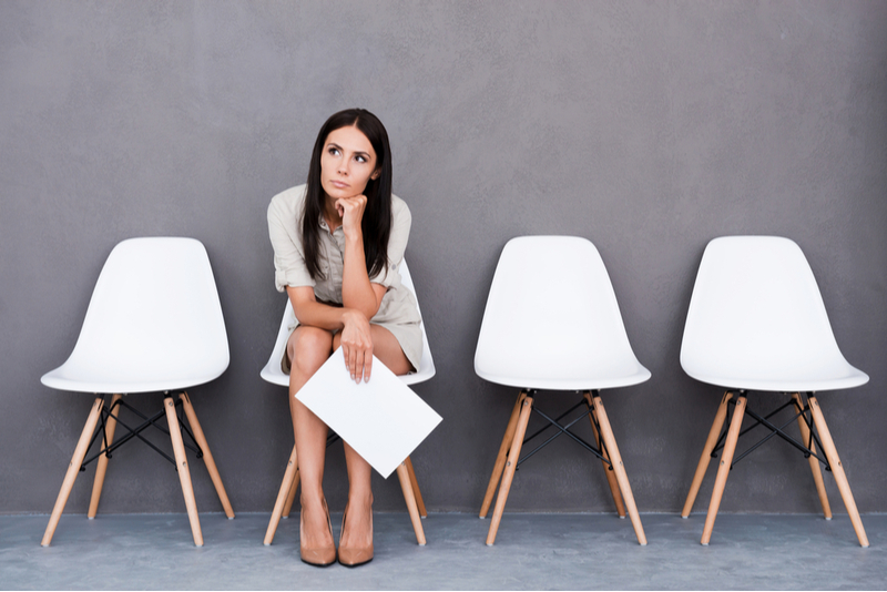 Woman interviewing.